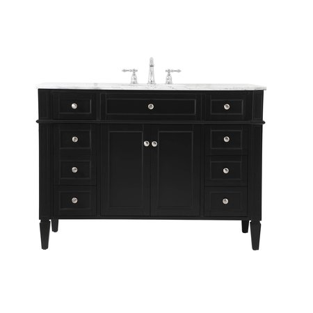 ELEGANT DECOR 48 Inch Single Bathroom Vanity In Black VF12548BK